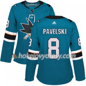 Dámské Hokejový Dres San Jose Sharks Joe Pavelski 8 Adidas 2017-2018 Teal Authentic